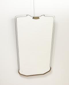 Italian 1940s Glass and Brass Wall Mirror - 3926931
