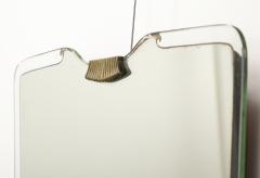 Italian 1940s Glass and Brass Wall Mirror - 3926936