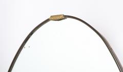 Italian 1940s Grand Scale Oval Mirror with Brass Decoration circa 1940 - 3362325