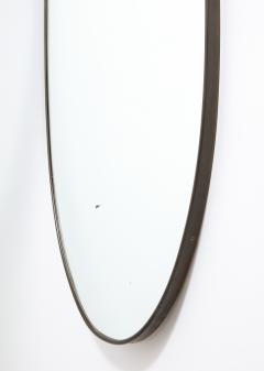 Italian 1940s Grand Scale Oval Mirror with Brass Decoration circa 1940 - 3362330