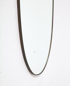 Italian 1940s Grand Scale Oval Mirror with Brass Decoration circa 1940 - 3362332