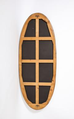 Italian 1940s Grand Scale Oval Mirror with Brass Decoration circa 1940 - 3362335