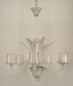 Italian 1940s Murano Clear Glass Chandelier - 466742