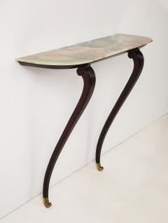 Italian 1940s Walnut Console Table with Onyx Top - 3757065