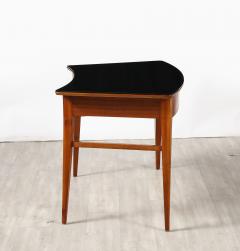 Italian 1940s Walnut Writing Desk with Black Glass Top - 3928001