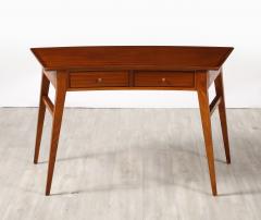 Italian 1940s Walnut Writing Desk with Black Glass Top - 3928012