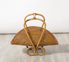 Italian 1950s Bamboo Basket - 3535412