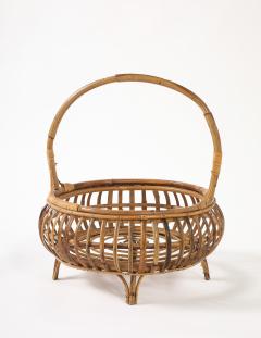 Italian 1950s Bamboo Basket with Handle - 4430359