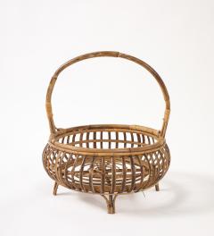 Italian 1950s Bamboo Basket with Handle - 4430364