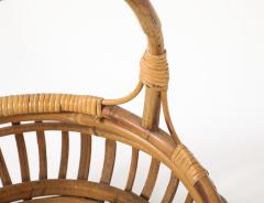 Italian 1950s Bamboo Basket with Handle - 4430367