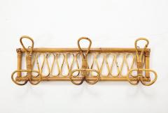 Italian 1950s Bamboo Wall Mounted Coat or Hat Rack - 2481517