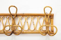 Italian 1950s Bamboo Wall Mounted Coat or Hat Rack - 2481518