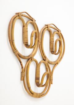 Italian 1950s Bamboo Wall Mounted Coat or Hat Rack - 3365290