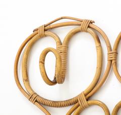 Italian 1950s Bamboo Wall Mounted Coat or Hat Rack - 3365292