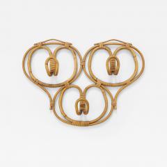Italian 1950s Bamboo Wall Mounted Coat or Hat Rack - 3371731