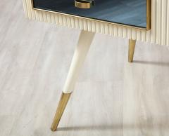 Italian 1950s Blue Glass and Painted Coffee Table with Brass Detail - 2640772