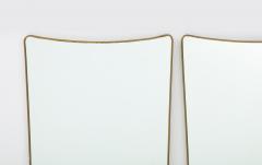Italian 1950s Brass Modernist Pair of Shaped Grand Scale Mirrors - 2586465