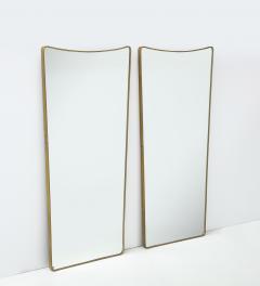 Italian 1950s Brass Modernist Pair of Shaped Grand Scale Mirrors - 2586466