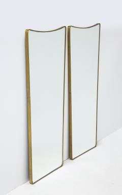 Italian 1950s Brass Modernist Pair of Shaped Grand Scale Mirrors - 2586467