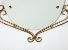 Italian 1950s Brass Scrolled Mirror - 2505615