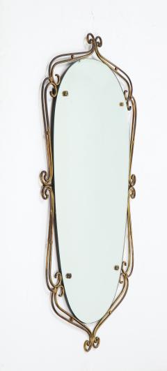 Italian 1950s Brass Scrolled Mirror - 2505618