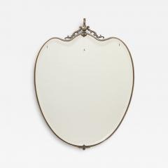 Italian 1950s Brass Shaped Wall Mirror with Horse Sculpture - 3930714