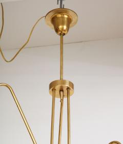 Italian 1950s Brass and Glass Three Light Chandelier - 2722929