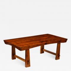 Italian 1950s Folk Art Solid Walnut Coffee Table - 1813688