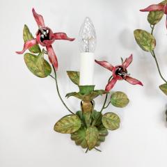 Italian 1950s Fuchsia Flower Wall Lights - 3530743