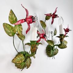 Italian 1950s Fuchsia Flower Wall Lights - 3530745