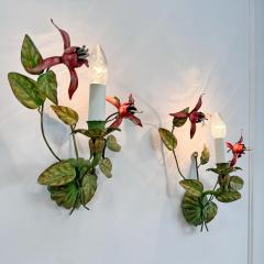 Italian 1950s Fuchsia Flower Wall Lights - 3530749