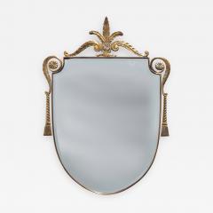 Italian 1950s Neoclassical Brass Framed Mirror - 657647