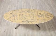 Italian 1950s Oval Travertine Coffee Table - 2948268