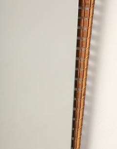 Italian 1950s Rattan Shaped Wall Mirror - 4783179