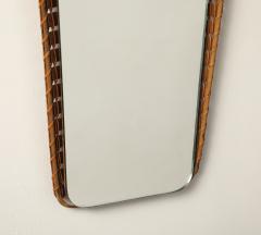 Italian 1950s Rattan Shaped Wall Mirror - 4783205