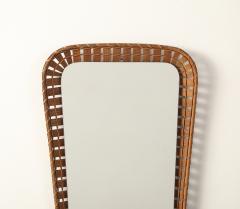 Italian 1950s Rattan Shaped Wall Mirror - 4783222