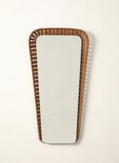 Italian 1950s Rattan Shaped Wall Mirror - 4783253
