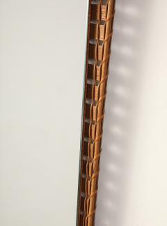 Italian 1950s Rattan Shaped Wall Mirror - 4783278