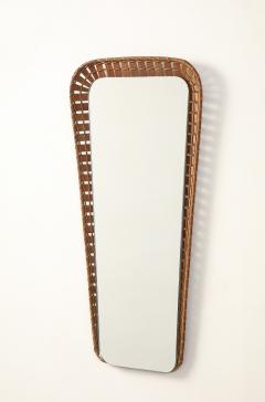 Italian 1950s Rattan Shaped Wall Mirror - 4783287