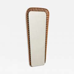 Italian 1950s Rattan Shaped Wall Mirror - 4791798