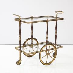 Italian 1950s Walnut Brass and Glass Bar Cart - 2479280