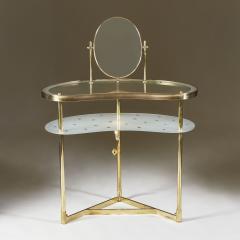 Italian 1950s brass and star glass dressing table - 2229026