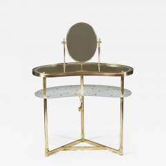 Italian 1950s brass and star glass dressing table - 2230756