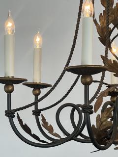 Italian 1960s Iron and Gilt tole 7 light Chandelier - 3890501