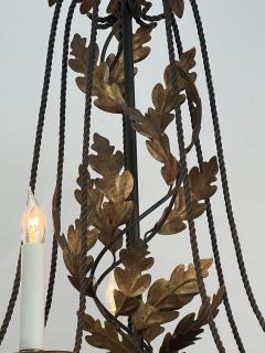 Italian 1960s Iron and Gilt tole 7 light Chandelier - 3890504