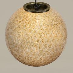 Italian 1960s Murano amber Murrini glass ball pendant - 4245747