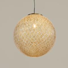 Italian 1960s Murano amber Murrini glass ball pendant - 4245772
