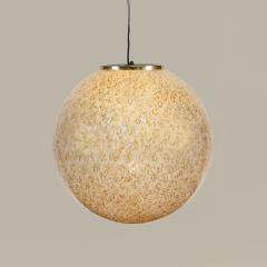 Italian 1960s Murano amber Murrini glass ball pendant - 4245773