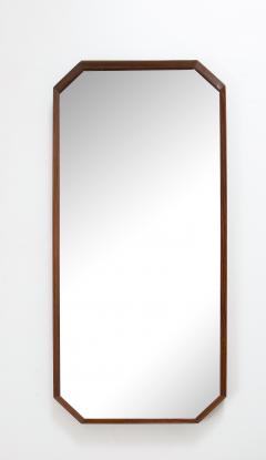 Italian 1960s Rosewood Octagonal Wall Mirror - 2096664
