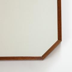 Italian 1960s Rosewood Octagonal Wall Mirror - 2096665